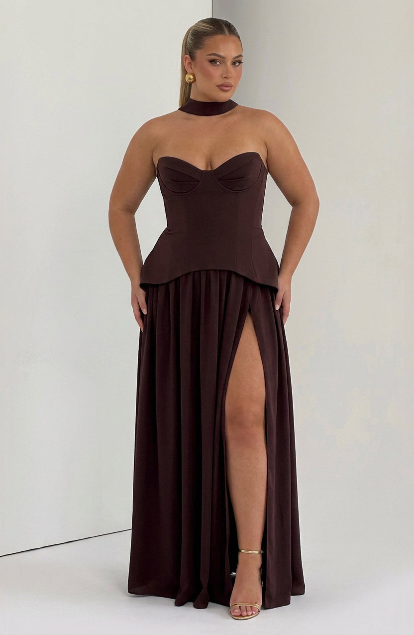 Opaline Maxi Mekko - Luumu Ruskea