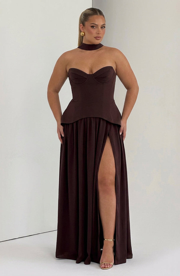 Opaline Maxi Mekko - Luumu Ruskea